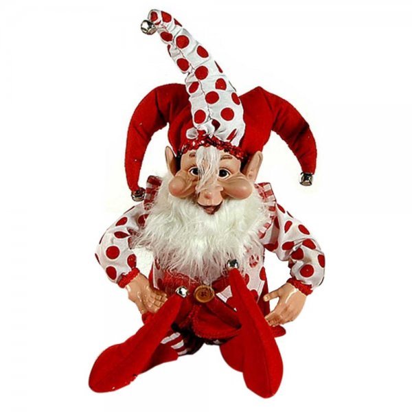 Χριστουγεννιάτικο Διακοσμητικό Ξωτικό, Κόκκινο με Λευκό (66cm)